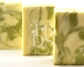 Sea Salt Spa Vegan Luxury Soap with Cocoa Butter - Water's Edge Cold Process Soap - Green Leaf, Fern, Acacia, Patchouli, Sandalwood Soap