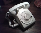Vintage Desktop Rotary Phone - Solid White - C. 1976 by Bell - Clean