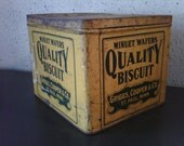 Antique Food Tin - Quality Biscuit - Restaurant - Kitchen  Decor.  C. Early 1900's