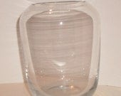 Vintage Custom Hand Blown Lead Crystal Vase - Large Double Layered Design.
