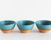 RESERVED - Modern pottery bowls, aqua ceramic pottery (6)