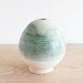 Modern pottery vase, organic round green home decor, bulb ceramic pottery vase