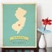 25% OFF SALE New Jersey Roots Map 11x14 Customized Print