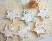 10 Clay Sea Stars Wedding Favor Tags,Wedding  Favor Tags, Decoration tags,Wedding Ceramic Tag