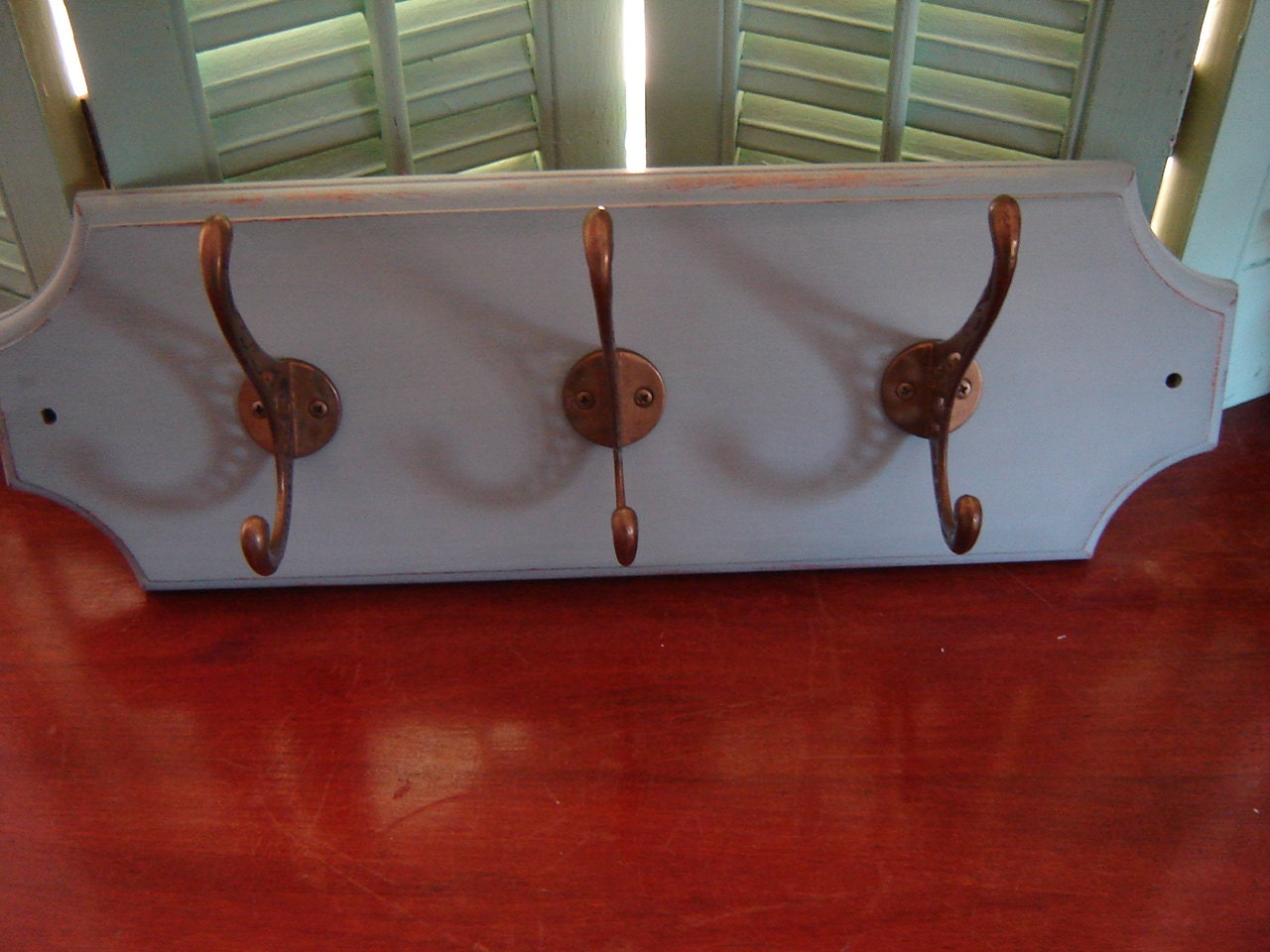Upcycled oak rack / home decor/ fixture/ hat or coat rack