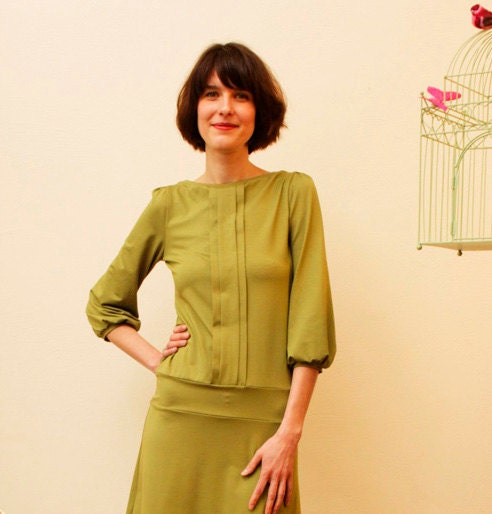 Dress "Melody", in meadow green