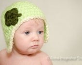 Vintage Shamrock Earflap Hat for St Patrick's Day