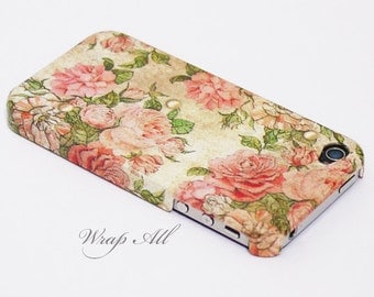 Vintage Pink roses iPhone 4 case / Rose bouquet iPhone 4s case/ Roses iPhone 4s case / iPhone cover