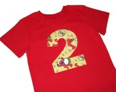 Elmo Big Bird Sesame Street  Applique Letter or Number Monogram Custom Boys Girls Birthday T-Shirt Kids/Childrens/Toddler/Baby Clothes