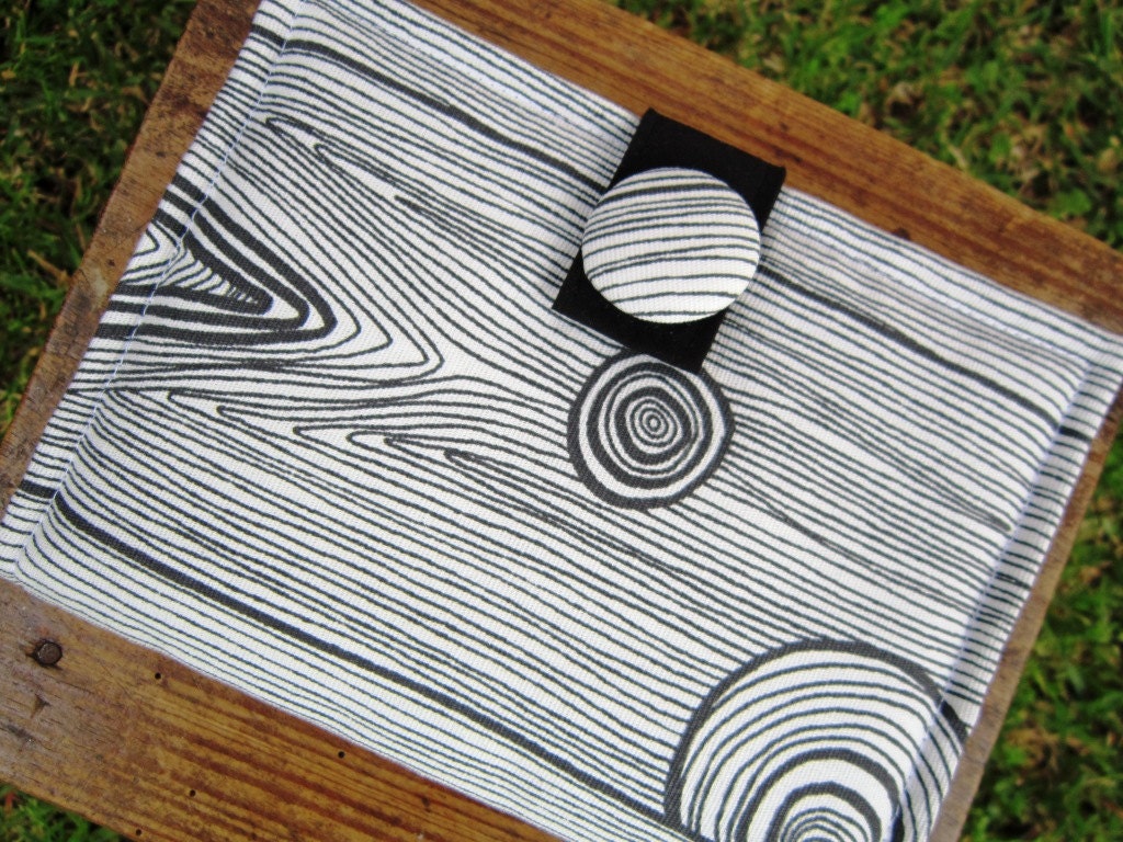 Kindle Case - Kindle Cover - Ebook Reader - Kobo - Nook - iPad -Tablet - Padded - Wood - Cotton - Felt - Black