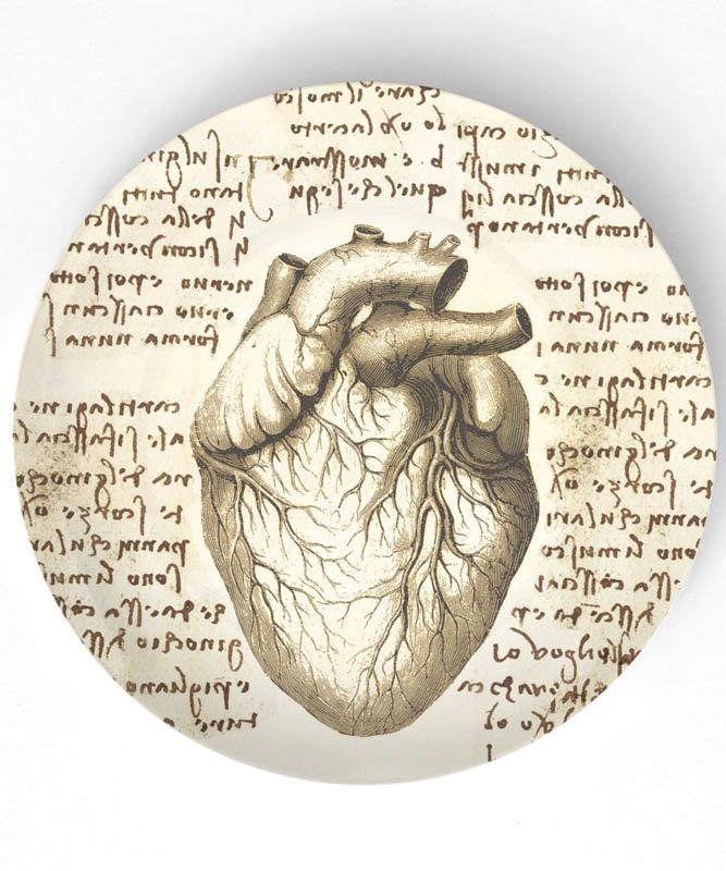 Da Vinci - heart - 10 inch Melamine Plate