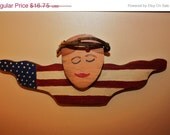 On Sale 20% Off Patriotic Guardian Angel Plaque, Wall Hanging