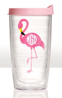 Monogrammed Flamingo Tervis Tumbler - NOT VINYL
