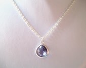 Tanzanite Necklace -- Bride/Bridesmaids Gift, Wedding, Purple, Bezel Connector, Pendant