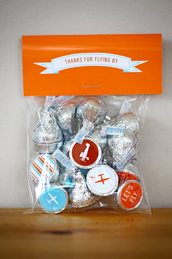 Instant Download: Candy Treat Favor Bag Topper Template Printable  - DIY Make Your Own Party Gift Bag Chocolate Topper Design Template