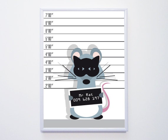 Affiche A4 - Illustration imprimée "Mr Rat"