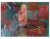 Golden Ripples small mixed media original artwork