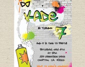 Hip Hop / Rockstar Graffiti Invitation Printable by Giggles and Grace Designs Il_170x135