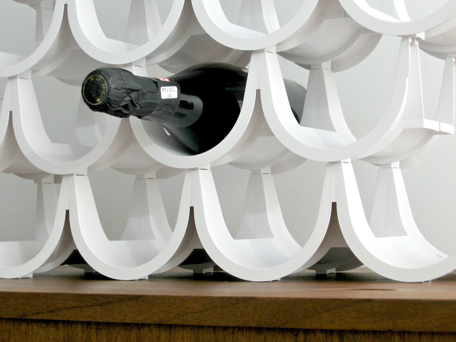 Vintage Modern Modular White Plastic Wine Rack NOS Unused / 20 Bottles / Made in Holland / Space Age Plastic Kartell