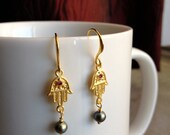 Mini Hand Fatima Hamsa Earrings