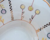 Vintage,  Oblong, Platter or Bowl in Pastel Colors With Gold Trim