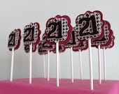 21st Birthday Party Cupcake Toppers for Girl Party