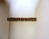 Friendship bracelet, handwoven, beaded, beadweaving, waxed Irish linen, loom woven