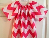 Pink Chevron Peasant Dress