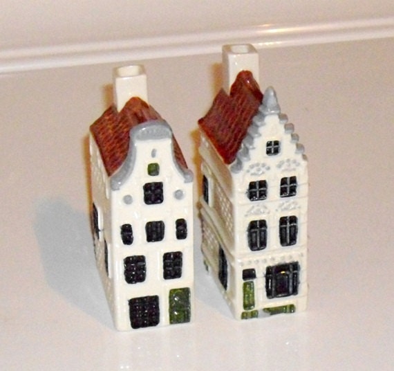Vintage Dutch Canal Houses Royal Goedewaagen Poly Delft Holland, Amsterdam Singel