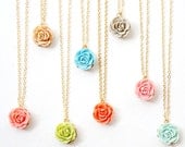 Bridesmaids Jewelry, Bridesmaids Necklaces, Eight Little Garden Rose Necklace Bundle