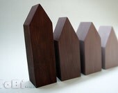 Four wooden houses, home decoration
