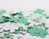 100 Greens & White Shamrock/Four-leaf clover Die cuts/Table Confetti/St. Patrick's Day