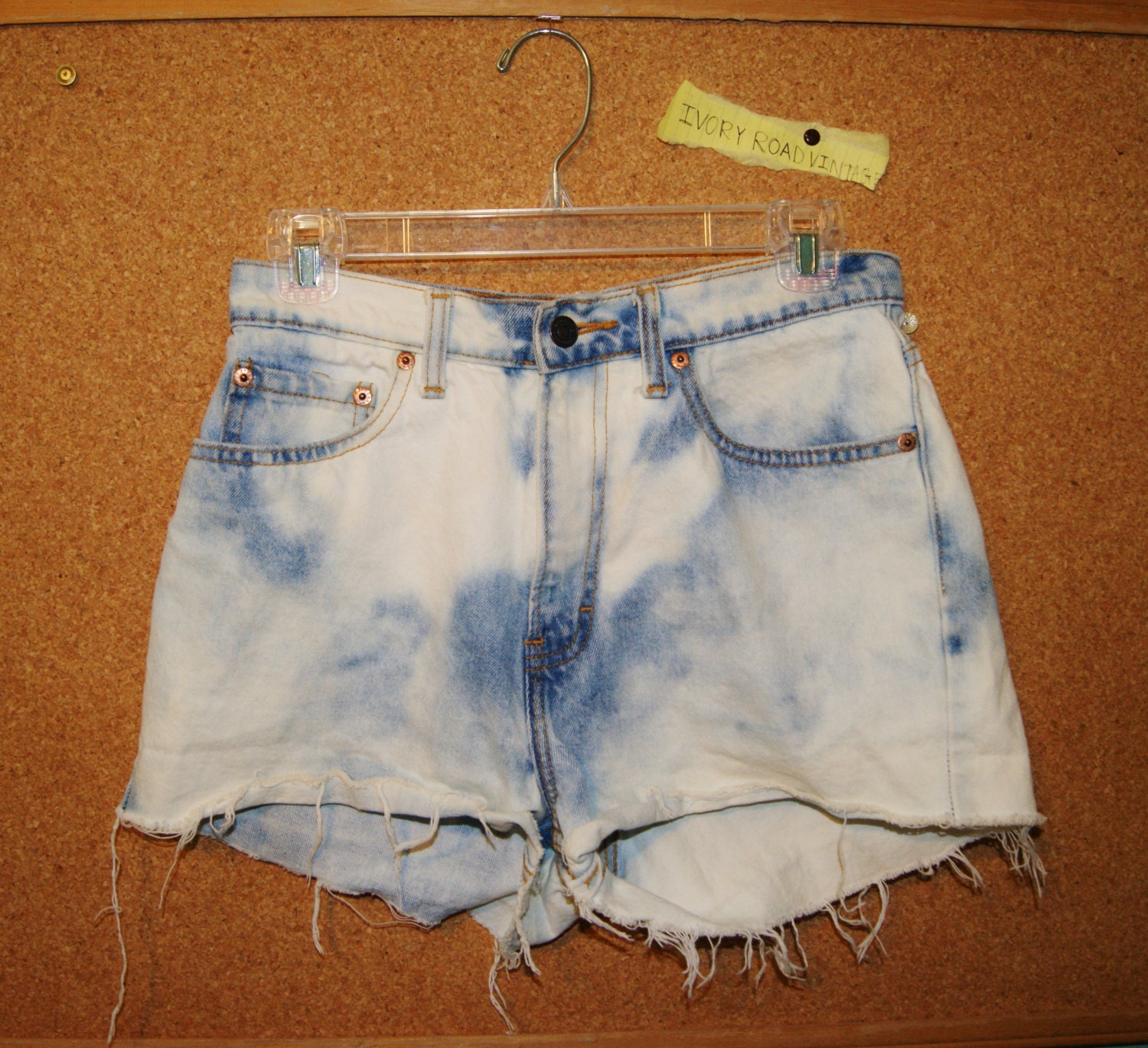 High Waisted Tie Dye Shorts-Vintage-Women's Small