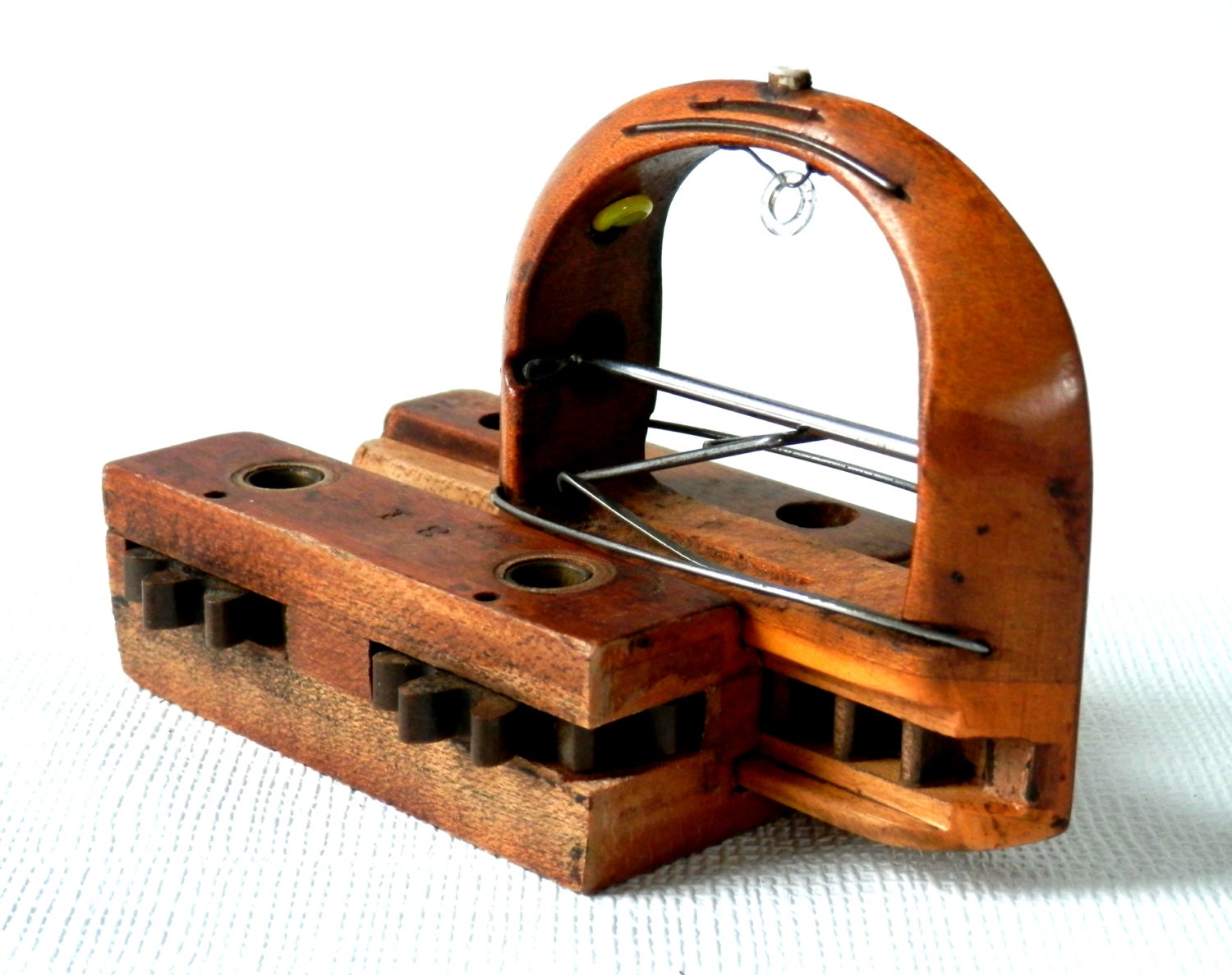 RARE Antique Primitive Wood Hand Stitcher Sewing Tool