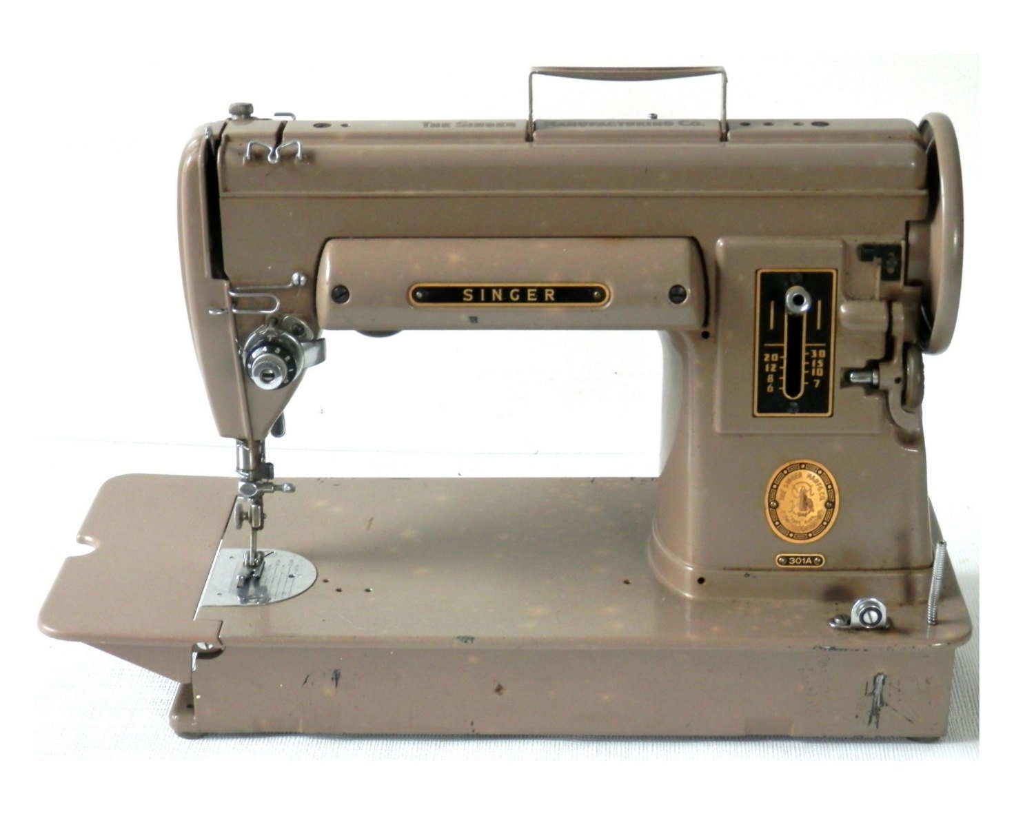 1953 Singer 301A Sewing Machine Slant Needle Portable with Original Case