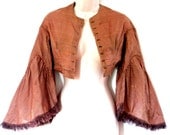 Civil War Era Ladies Silk Jacket with Flared and Fringed Sleeves