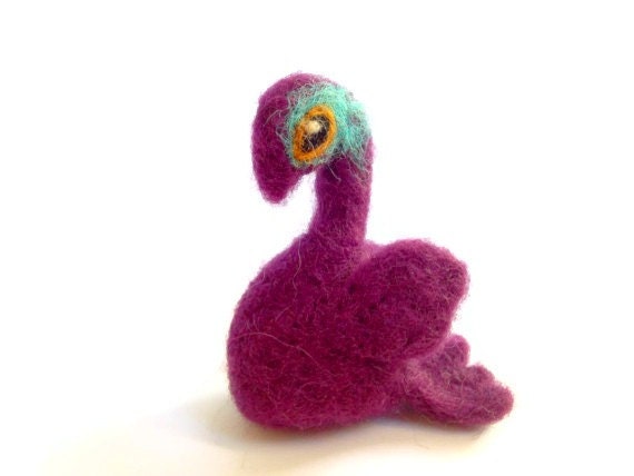 Monsoon Bird Spirit Sculpture, Needle Felted Primitive Fibre Art