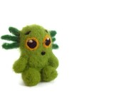 Miniature Amigurumi Monster - Needle Felted Loch Imp Folk Sculpture