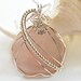 Rose Quartz Wire Wrapped Pendant, Handmade Jewelry