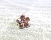 Ceramic flower cocktail ring silver ring adjustable size
