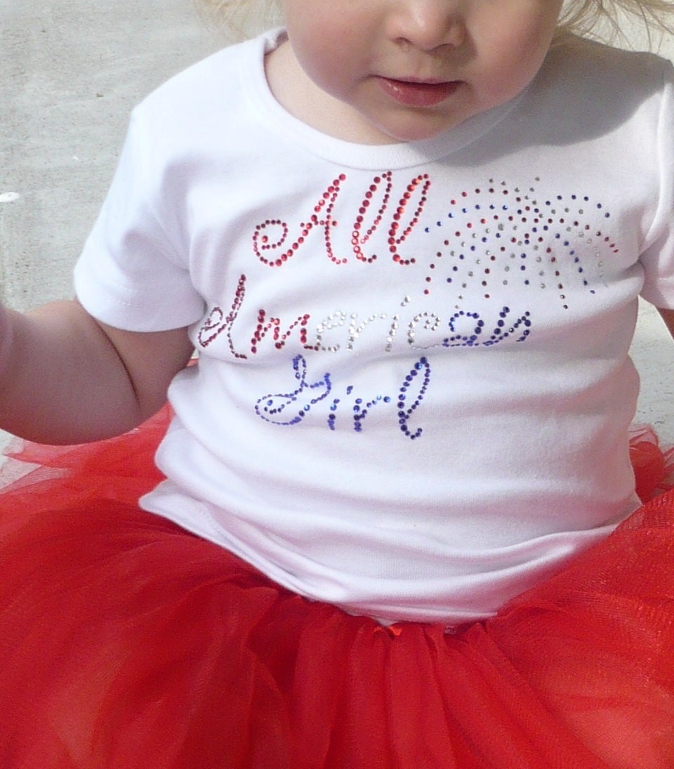 4th of July Patriotic Rhinestone Bling Shirt Onesie
