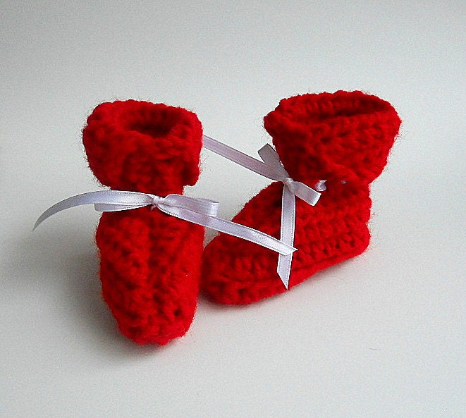 Buy boys holiday clothing - Red Baby Booties 6 - 9 Months Infant  Slippers Boy Holiday Photo Prop  Girl Valentines Day Winter Clothing Xmas Christmas Patriotic Holiday