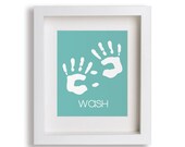 Baby's First Art Print - Wash 8x10 - Children's Bathroom Decor, Kids Wall Art, Children Decor, Kids Bathroom, Bathroom Art, Wash Your Hands