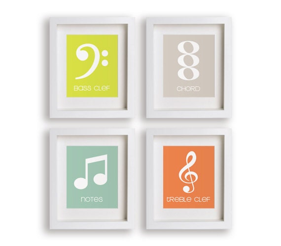 Little Musician - Set of 5x7 Art Prints - Nursery Art, Educational, Modern Kids Art, Childrens Art, Playroom Decor, Music, Musical Kids