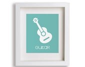 Baby's First Art Print - Guitar 8x10 - Children Decor, Nursery Decor, Music, Nursery Wall Art, Musical Instruments, Playroom Decor