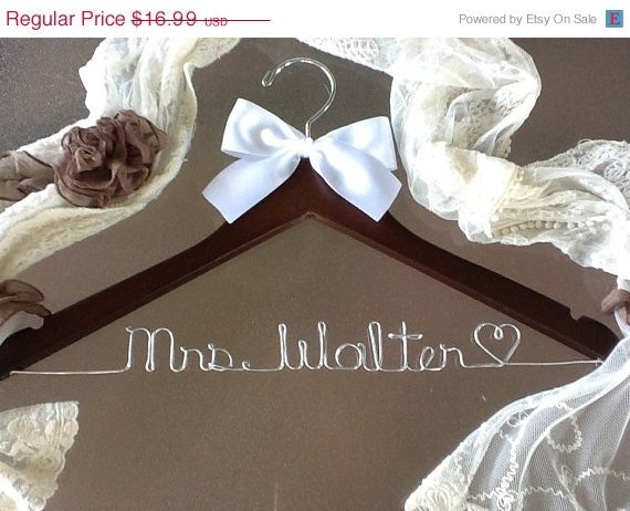 HUGE SALE Personalized Custom Bridal Hanger, Brides Hanger, Bride