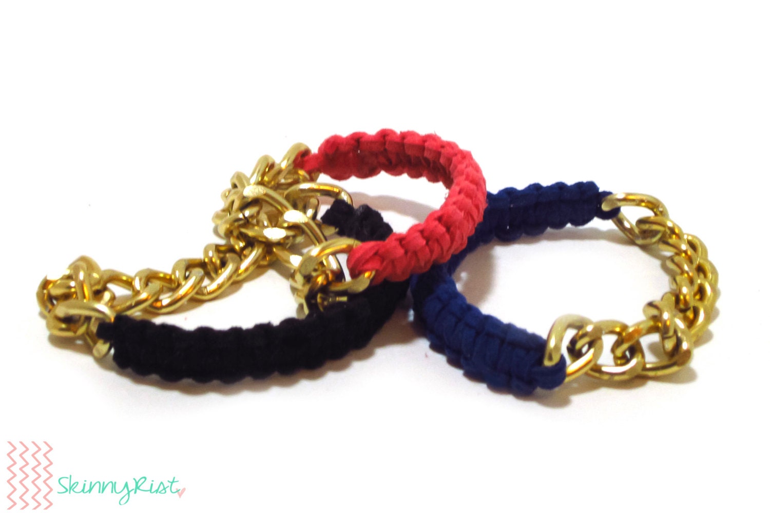 Suede & Chain Cobra Bangle