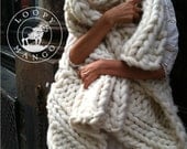 28'' x 40'' Chunky Knit Merino throw or wrap