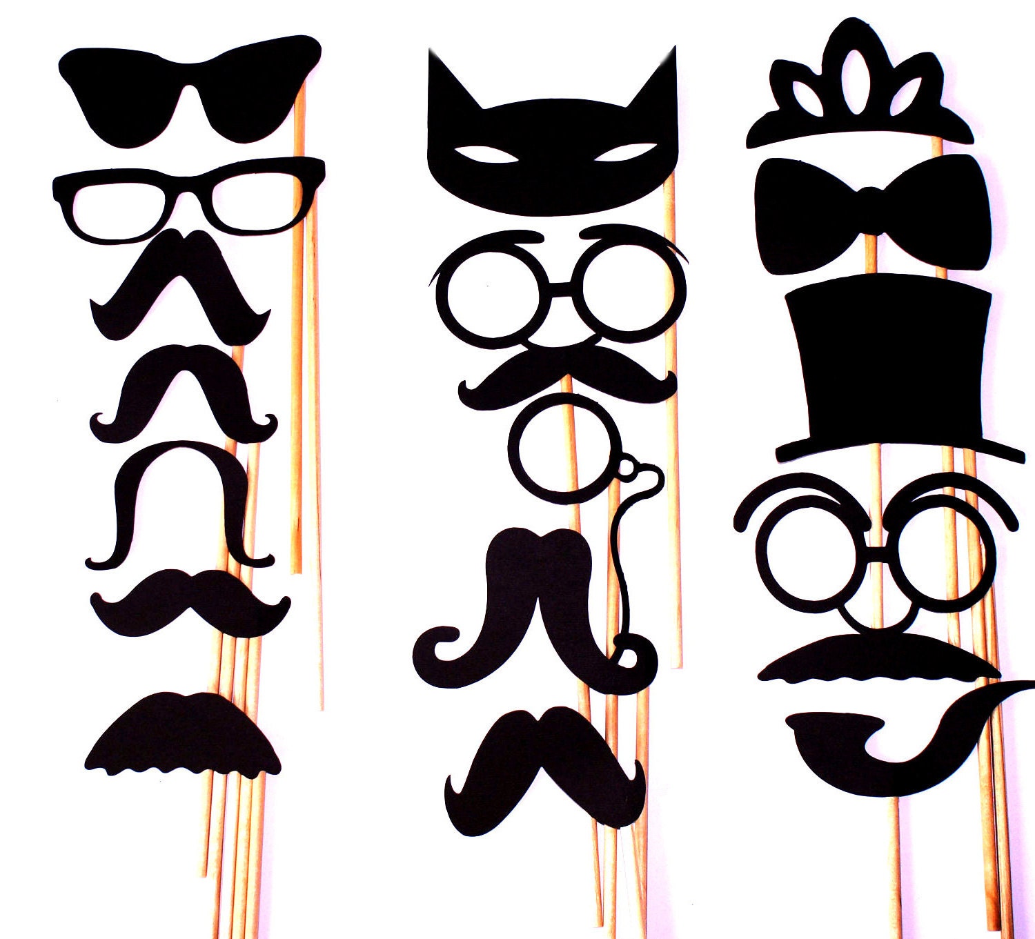 DIY- YOU GLUE 17 pc Mustache Moustache Gender Reveal Little Man Bash Photo Prop Photobooth Photo Booth Props Made to Order