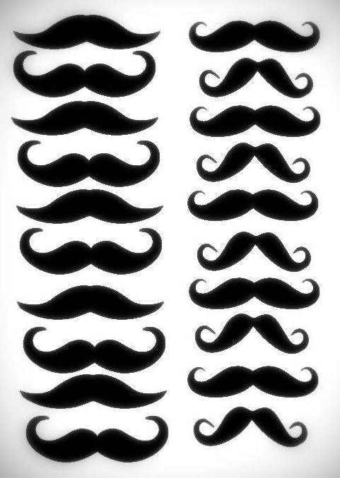 100 Mustache Moustache GLOSSY VINYL Stickers 2 inches very cool envelope seals Made to Order